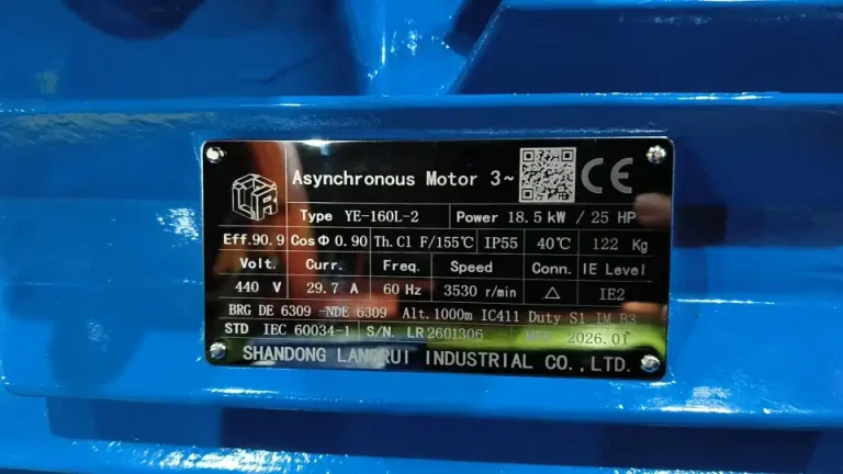 18.5kw 3 phase induction motor motor nameplate